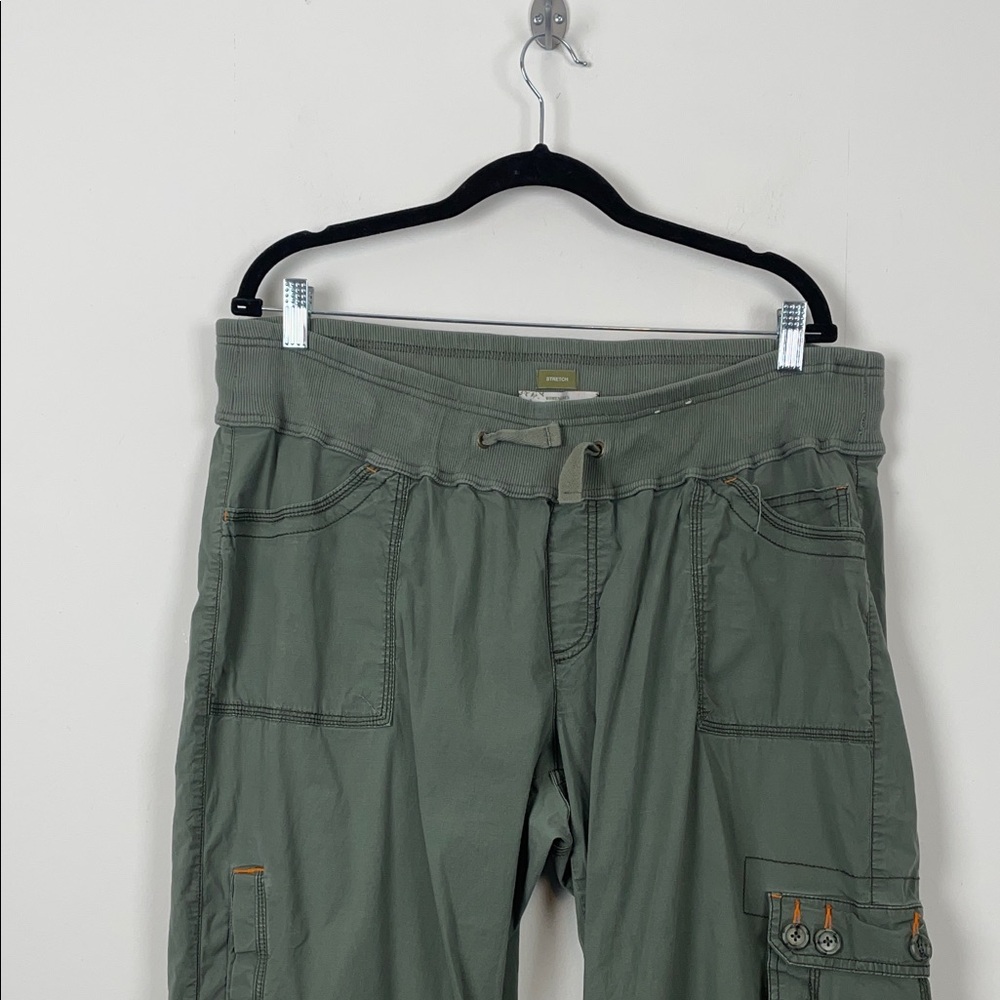 Old Navy Vtg Drawstring Coin Pocket Hiking Women's 2XL Green Cargo Jogger Pants - Picture 4 of 12